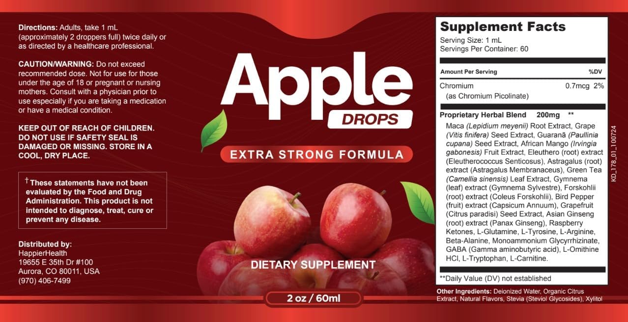 Gluco Control - Gotas de Manzana para Control Natural de Glucosa y Azúcar en Sangre