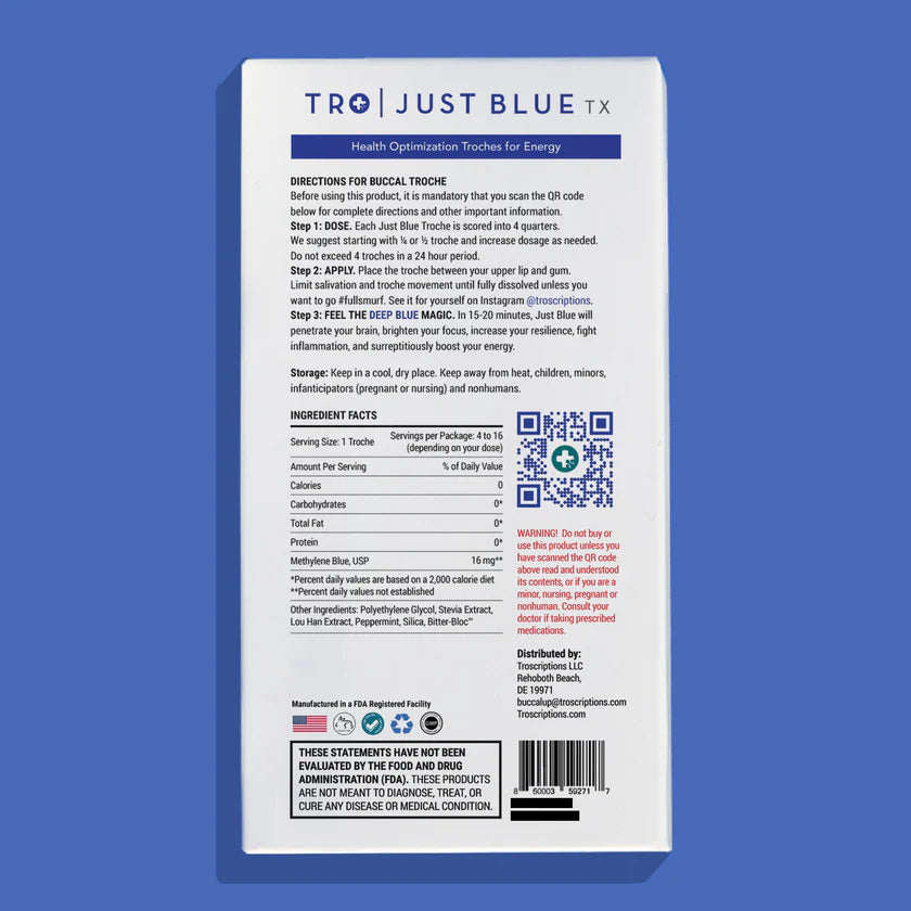 Just Blue Beneficios de las pastillas bucales, Aumento de la producción de ATP, Beneficios de las pastillas bucales poder antioxidante, Beneficios de las pastillas bucales Elevación del estado de ánimo