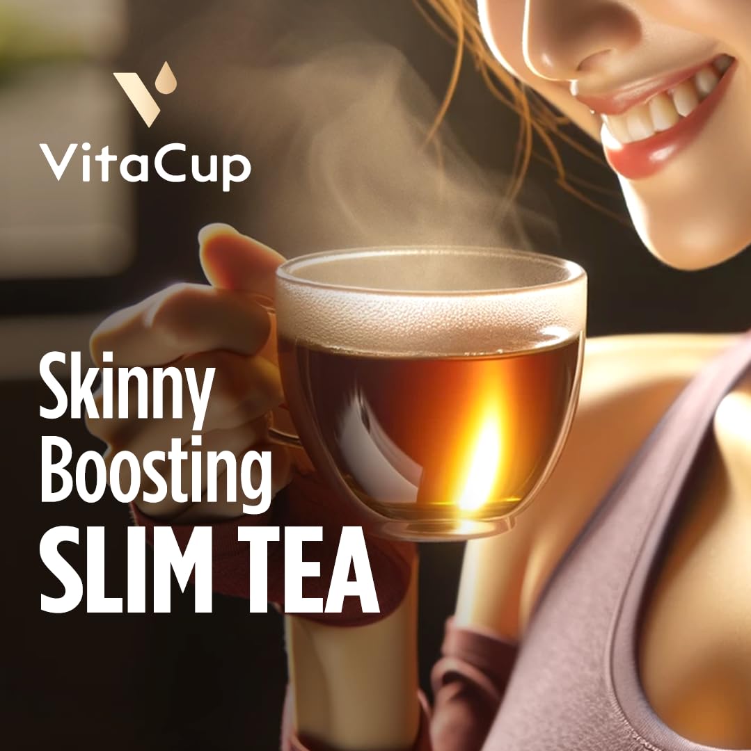 VitaCup Paquetes de té instantáneo delgados para apoyo dietético, té Oolong con vitaminas B, garcinia, inulina y acai, palitos instantáneos para llevar, 24...