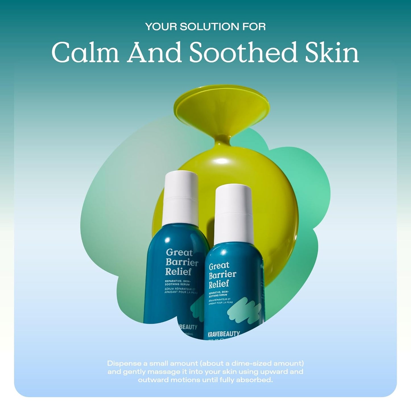 KraveBeauty Great Barrier Relief Serum - Suero reparador de barrera inspirado en Corea, aceite de tamanu, alivia el enrojecimiento e hidrata, vegano y libre de crueldad, 1.52 onzas líquidas