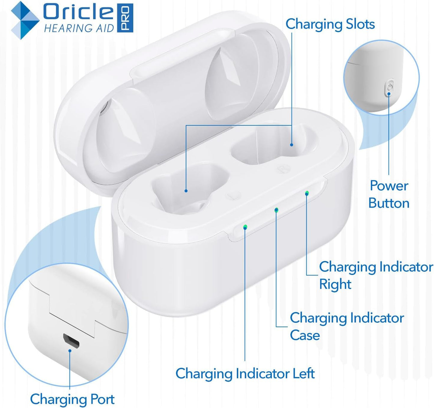Oricle Audífonos profesionales para personas mayores, audífonos Oricle de 16 canales con cancelación de ruido y procesamiento de sonido mejorado, audífonos OTC CIC para pérdida auditiva en adultos
