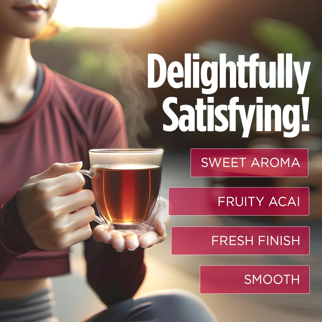 VitaCup Paquetes de té instantáneo delgados para apoyo dietético, té Oolong con vitaminas B, garcinia, inulina y acai, palitos instantáneos para llevar, 24...